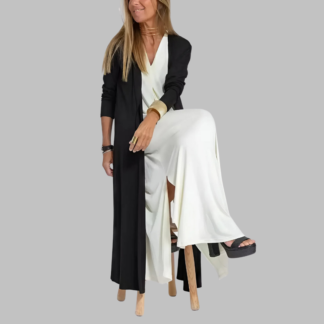 Jana | Elegant maxikjole + matchende cardigan GAVE SOM GAVE
