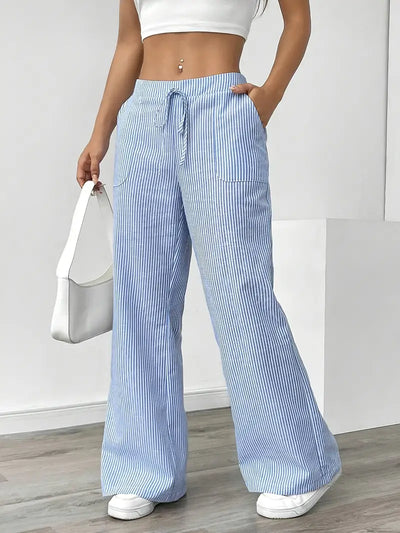 CELESTE | Elegant Striped Pants with Functional Pockets