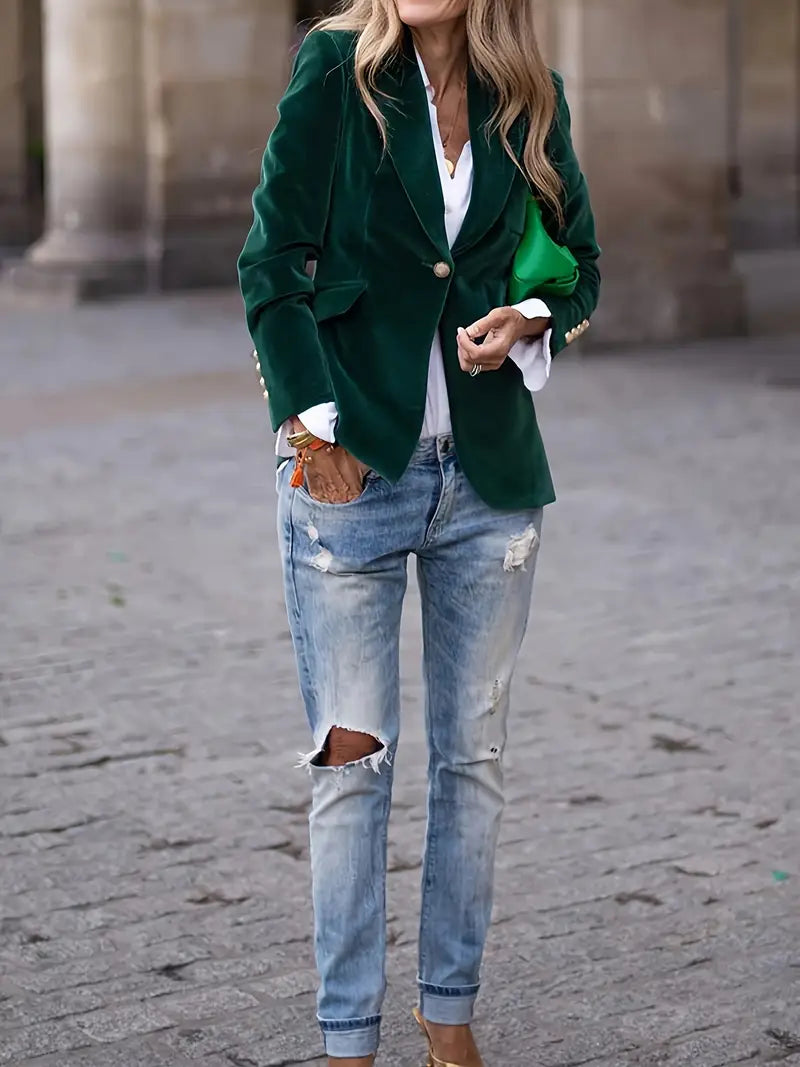 Bella | Soft and Elegant Velvet Blazer for Women