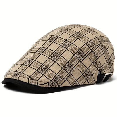 THÉO | Adjustable Vintage Beret with Checkered Pattern