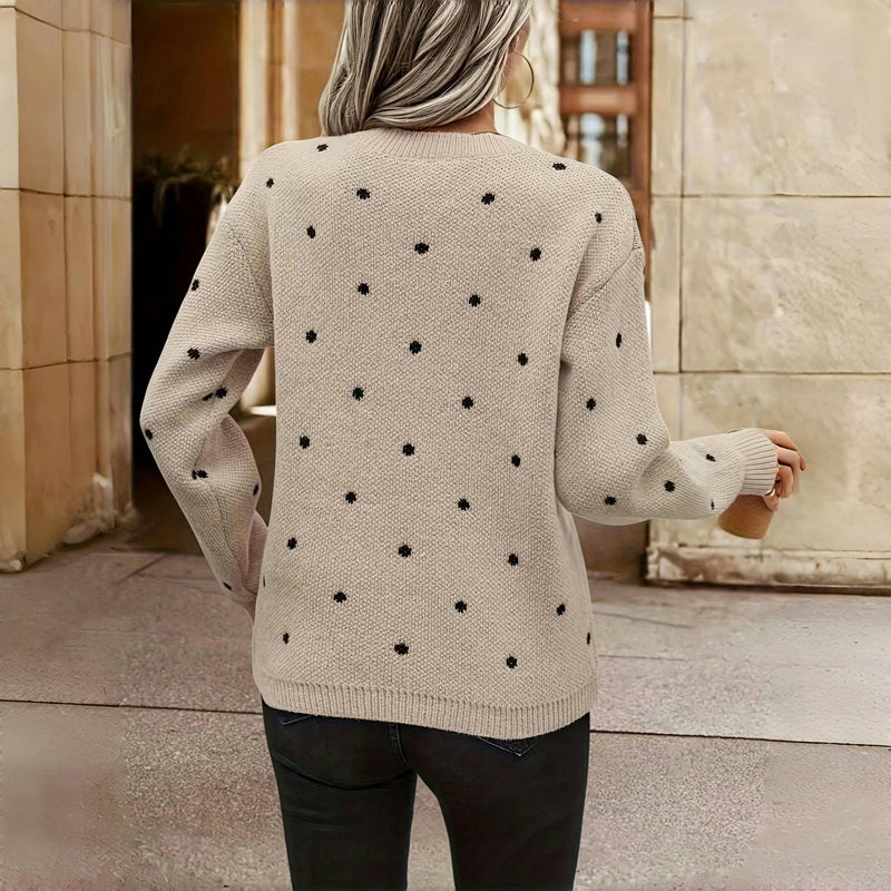 Elena | Stylish Knit Sweater with Modern Dot Pattern