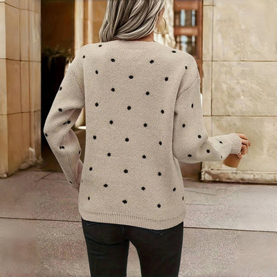 Elena | Stylish Knit Sweater with Modern Dot Pattern
