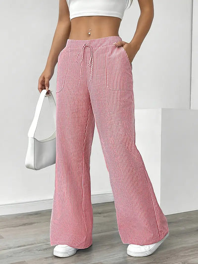 CELESTE | Elegant Striped Pants with Functional Pockets