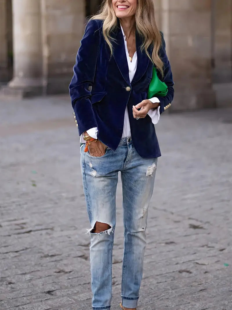 Bella | Soft and Elegant Velvet Blazer for Women