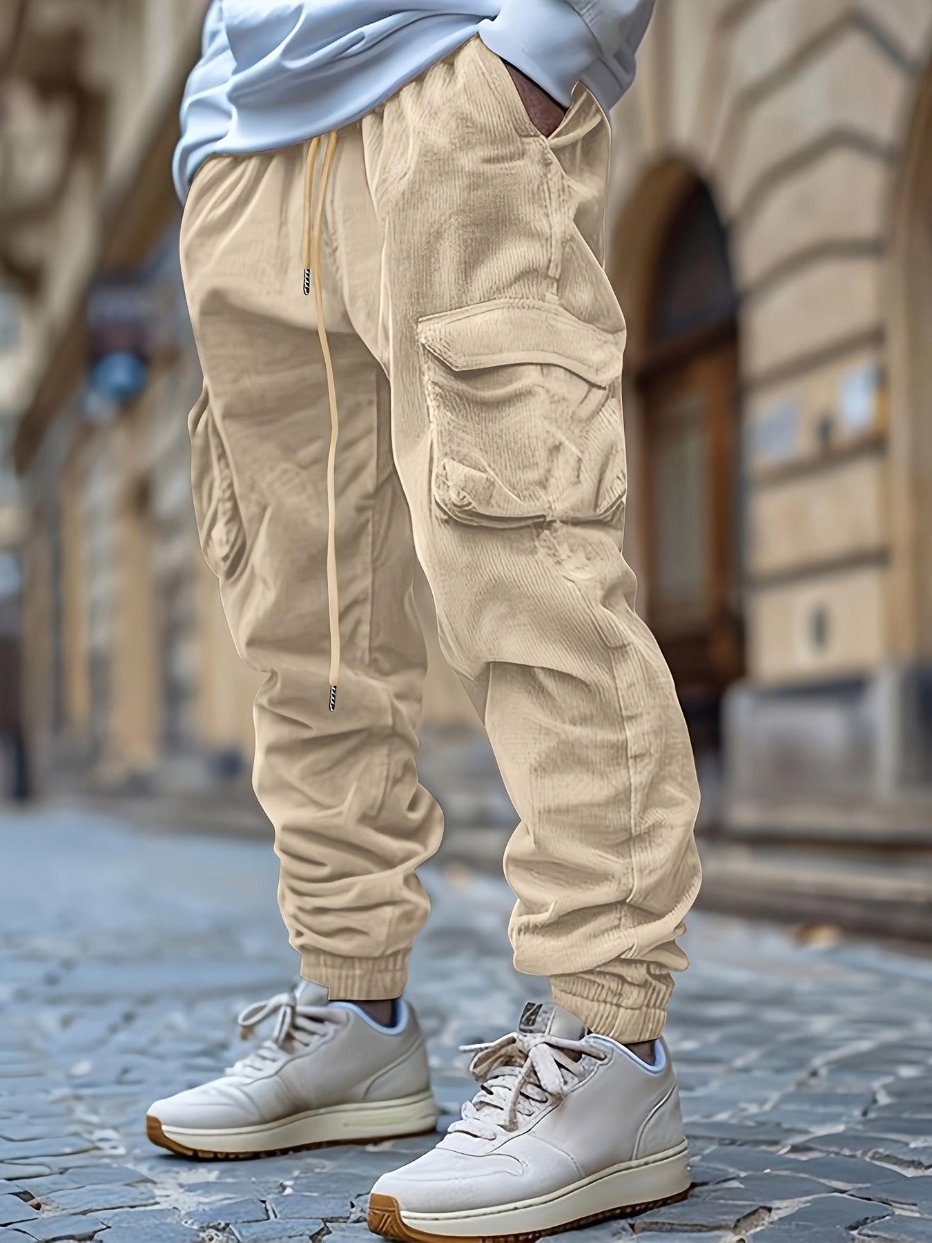 LEONIE | Corduroy Joggers with Practical Drawstring