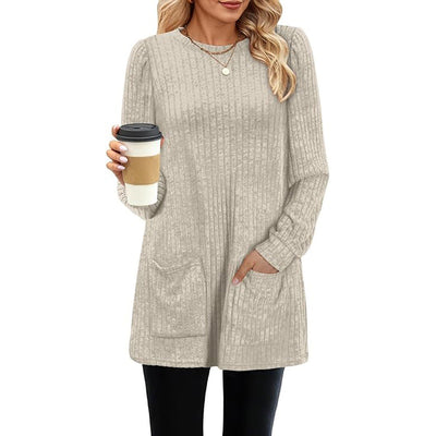 Maya | Classic Long Sleeve Tunic with Practical Pockets