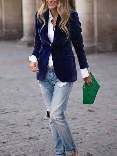 Bella | Soft and Elegant Velvet Blazer for Women