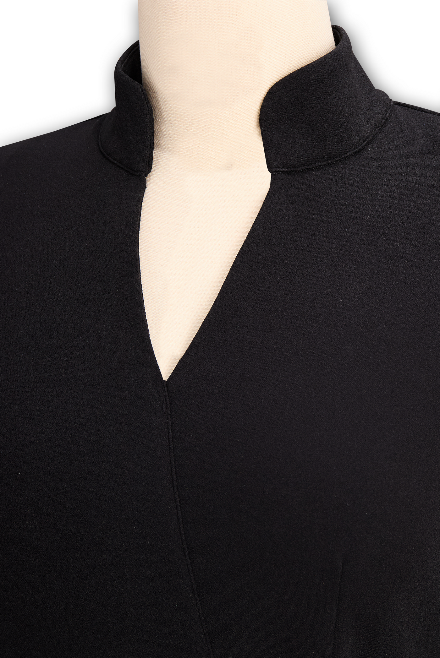 Mira | Modern Black Women’s Dress with Stand Collar