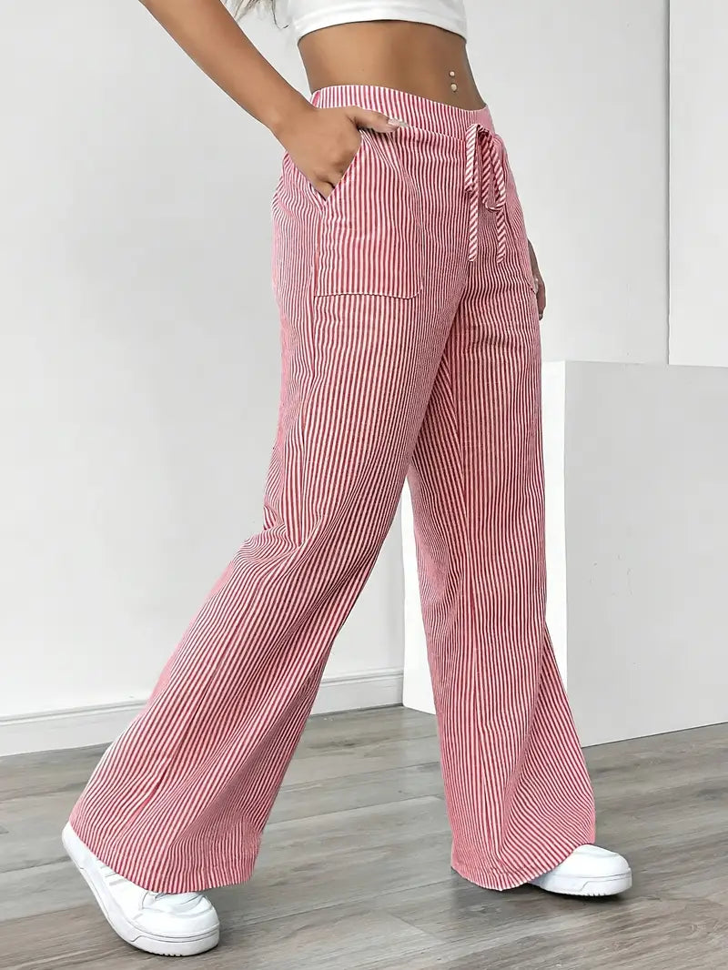 CELESTE | Elegant Striped Pants with Functional Pockets