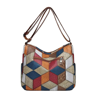 CELINA | Patchwork Bag in Vegan Leather