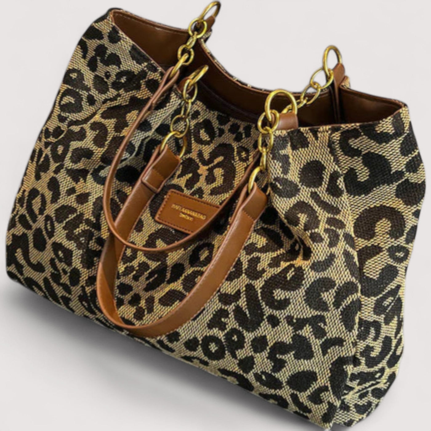 ARIELLE | Leopard Print Canvas Shopper Bag for Women