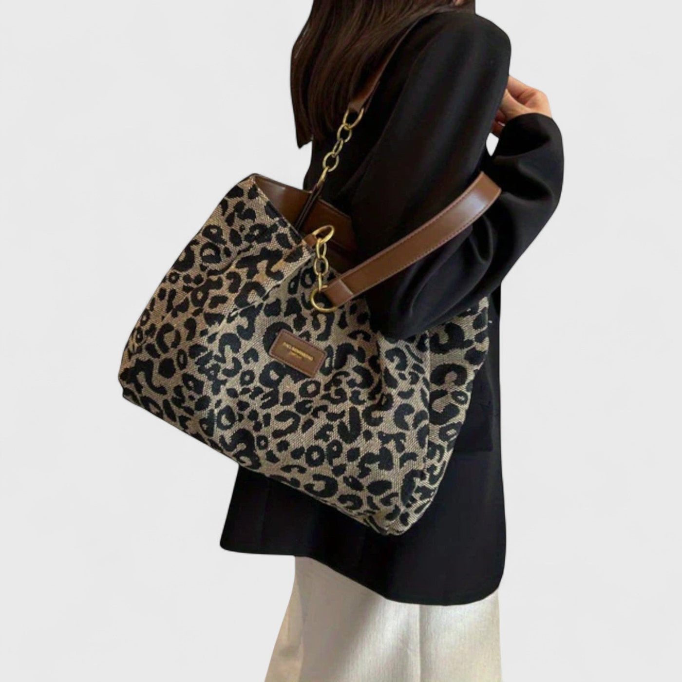 SELENE | Large Bag with Elegant Leopard Pattern