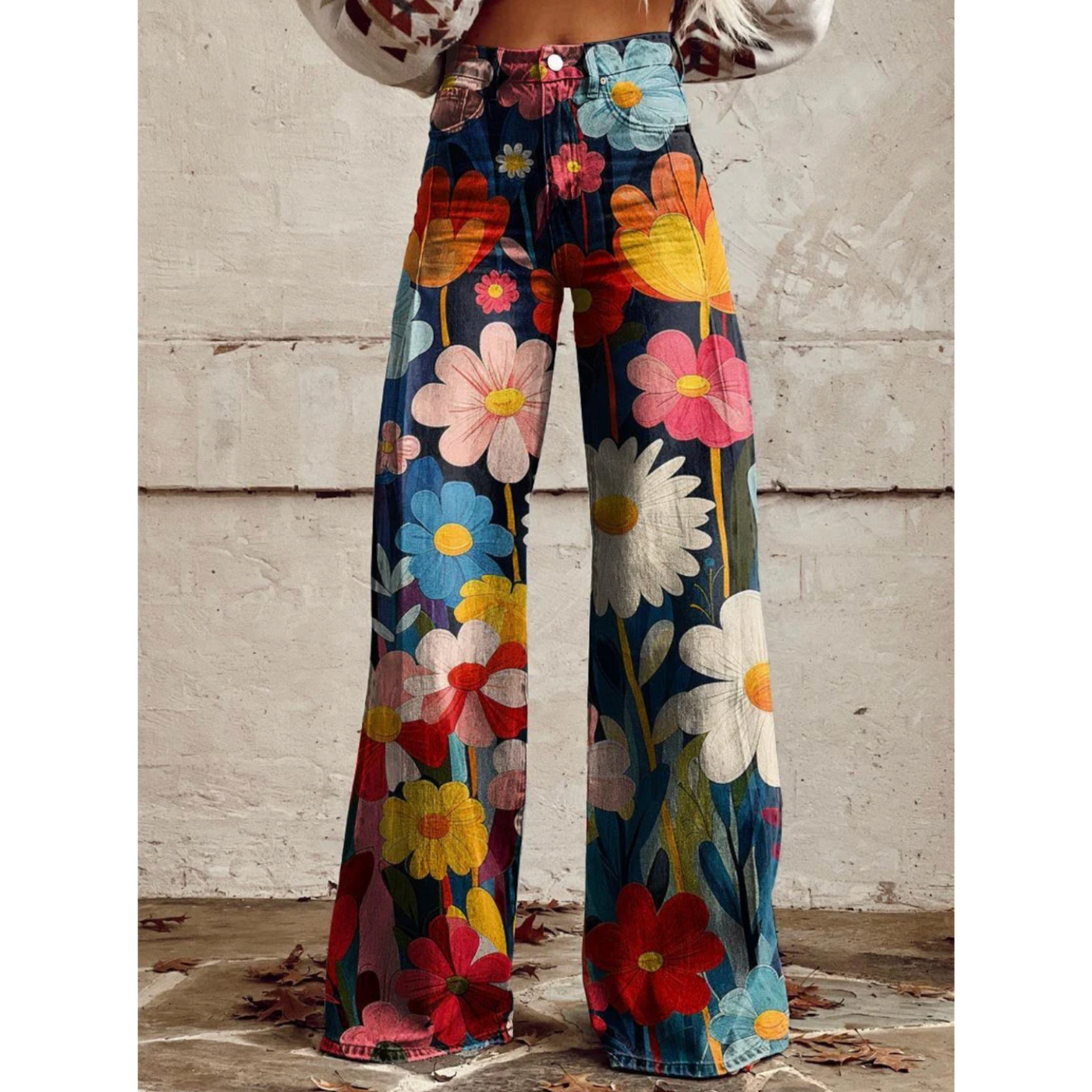 Nora | Flower Power Pants with Wide Leg Design