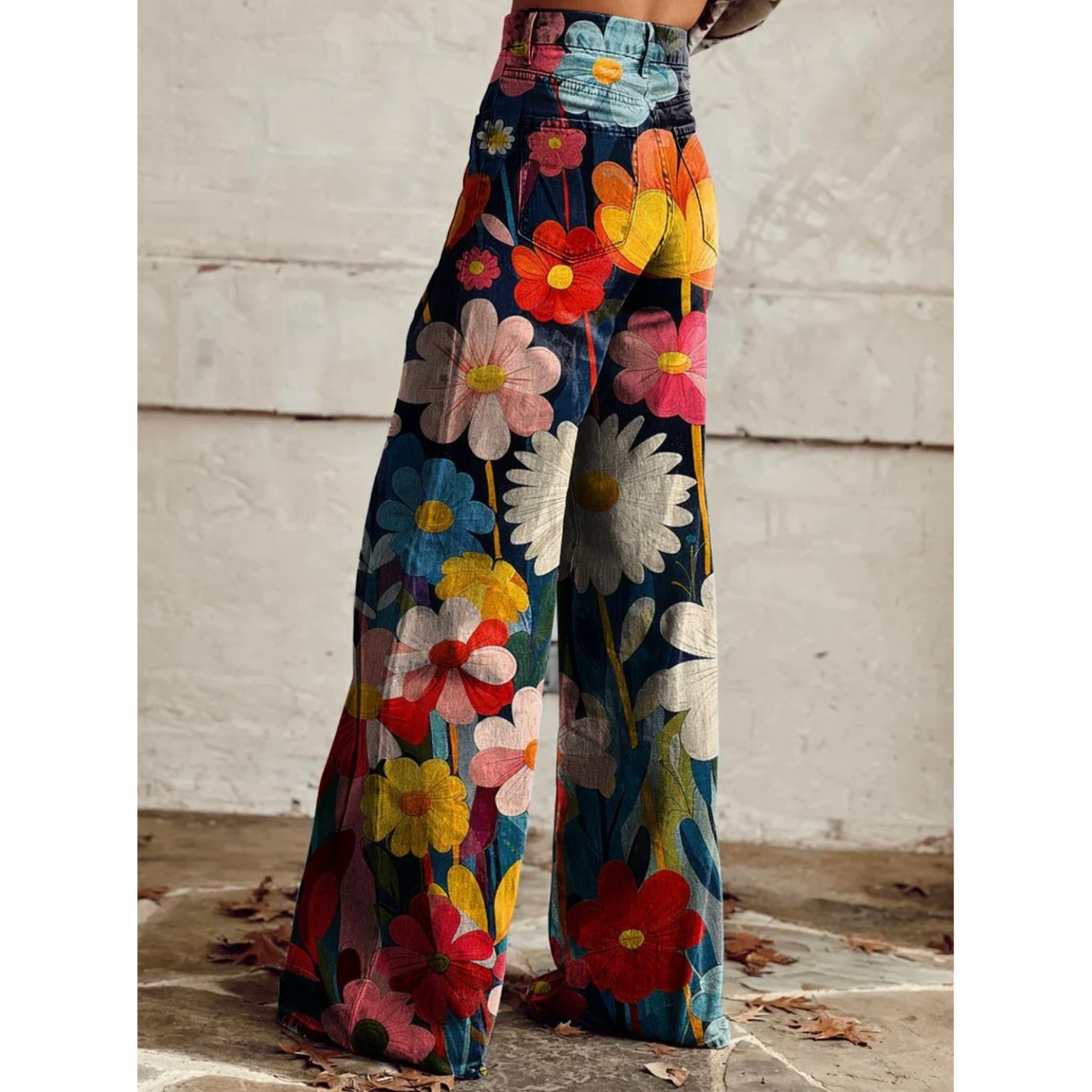 Nora | Flower Power Pants with Wide Leg Design