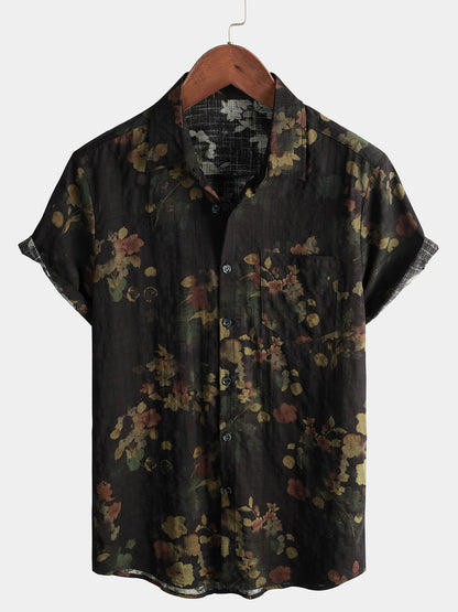 SVEN™ | HERRENS CASUAL COTTON STRANDSKJORTE MED KORTE ÆRMER