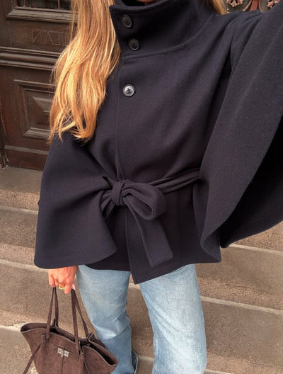 Clara | Elegant Women’s Jacket with High Neck & Belt