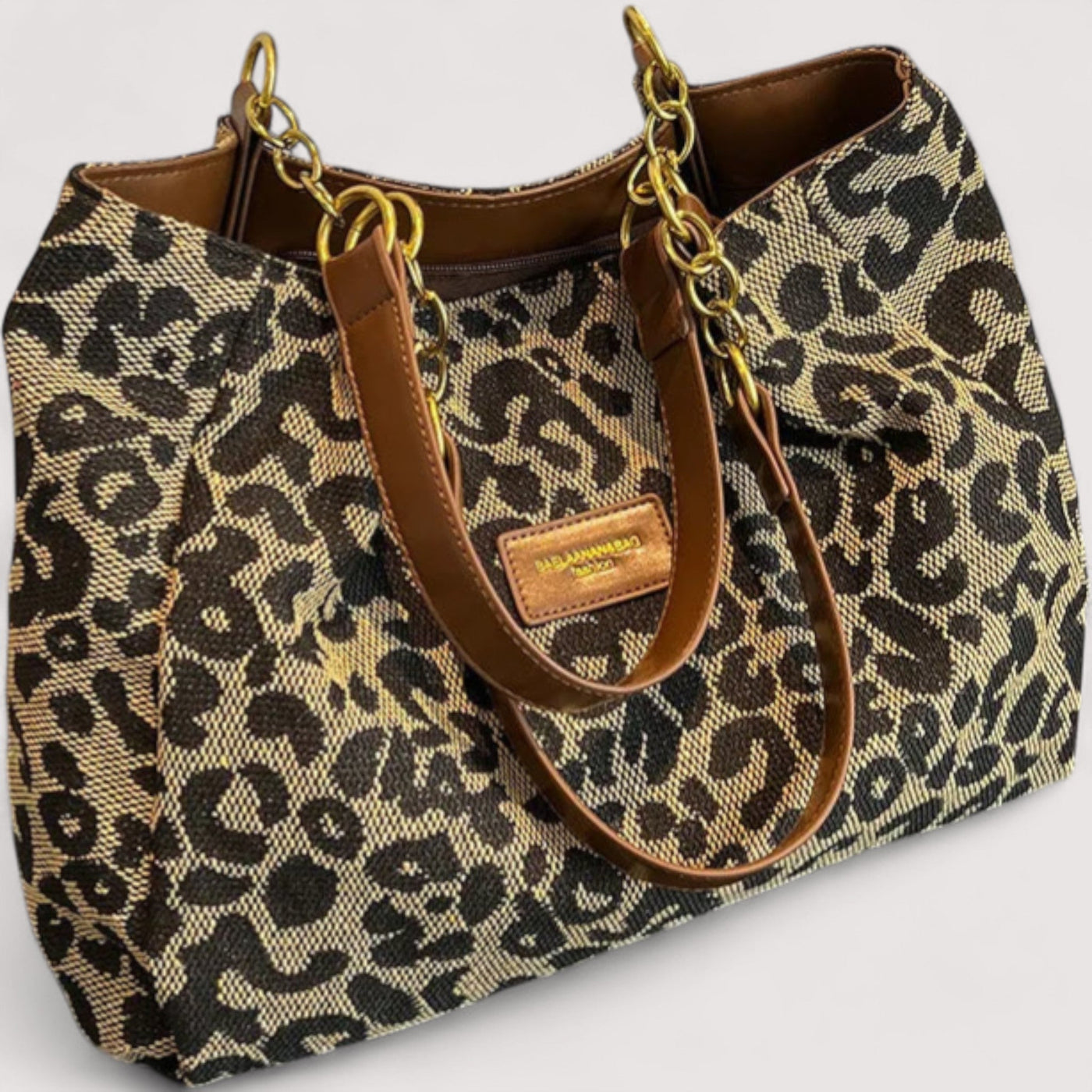 ARIELLE | Leopard Print Canvas Shopper Bag for Women