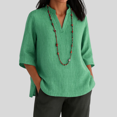 CELINA | Comfortable V-Neck Blouse for Everyday Wear