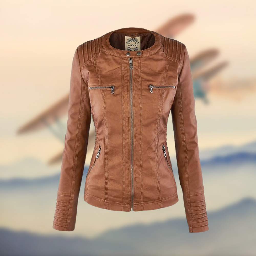 SELENE | Leather Jacket with a Chic Stylish Design