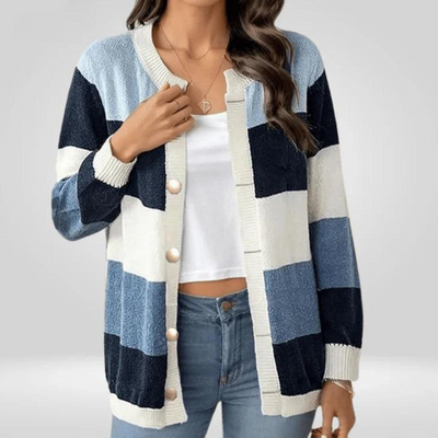 Aurora | Soft Cardigan with Colorful Stripes