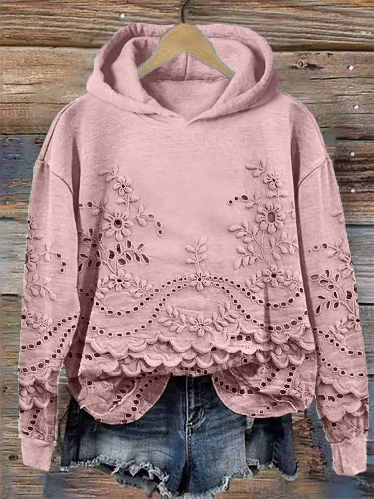Clara | Comfortable Hoodie with Delicate Floral Embroidery