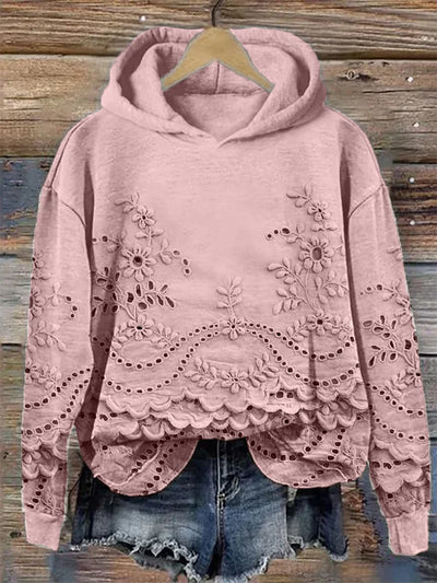 Clara | Comfortable Hoodie with Delicate Floral Embroidery