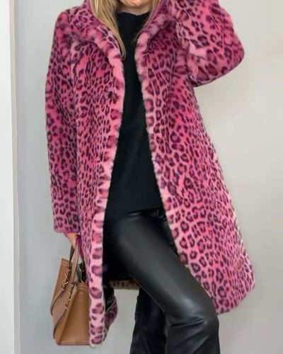 LYRA | Long Soft Jacket in Stylish Leopard Print