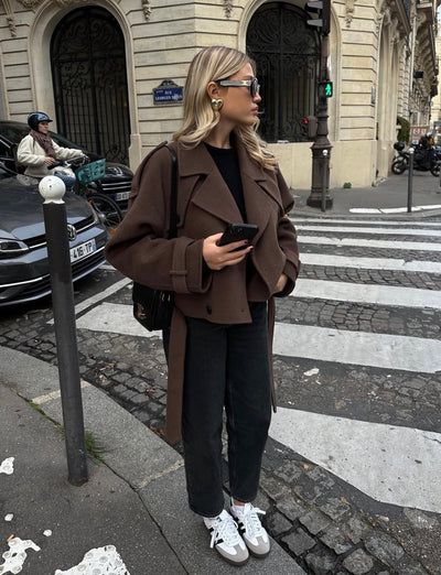Clara | Stylish Cropped Women’s Coat with Waist Belt