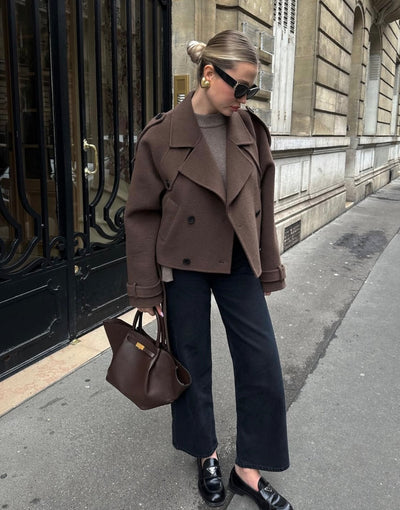 Clara | Stylish Cropped Women’s Coat with Waist Belt