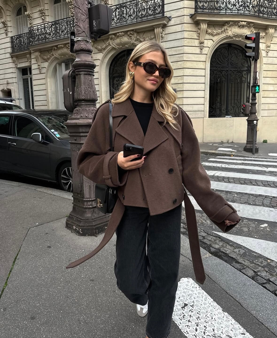 Clara | Stylish Cropped Women’s Coat with Waist Belt