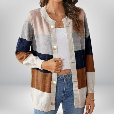 Aurora | Soft Cardigan with Colorful Stripes