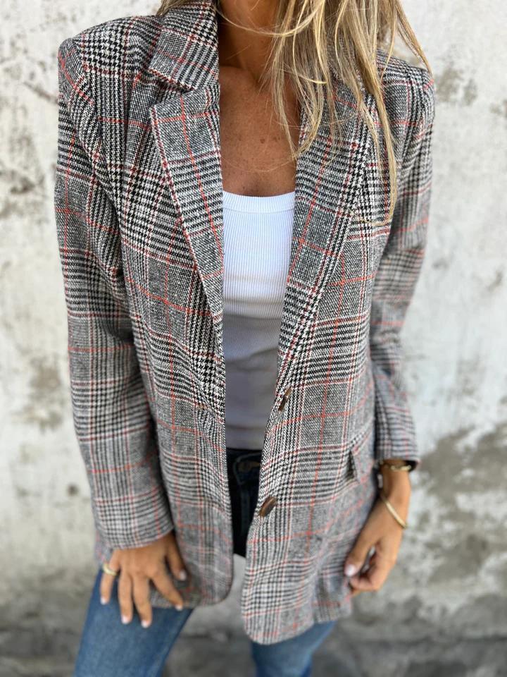 Juliette | Elegant Women's Blazer with Classic Houndstooth Pattern