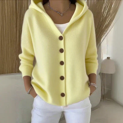 ELARA | Trendy Hooded Knit Cardigan in Modern Style