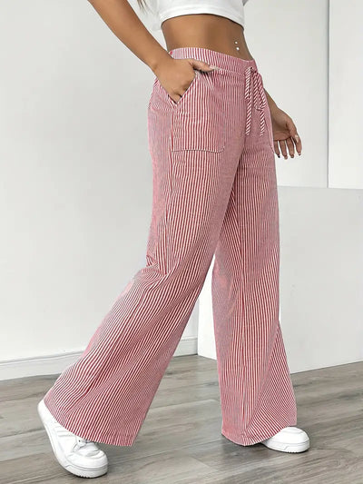 CELESTE | Elegant Striped Pants with Functional Pockets