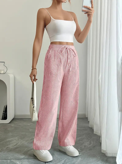 CELESTE | Elegant Striped Pants with Functional Pockets