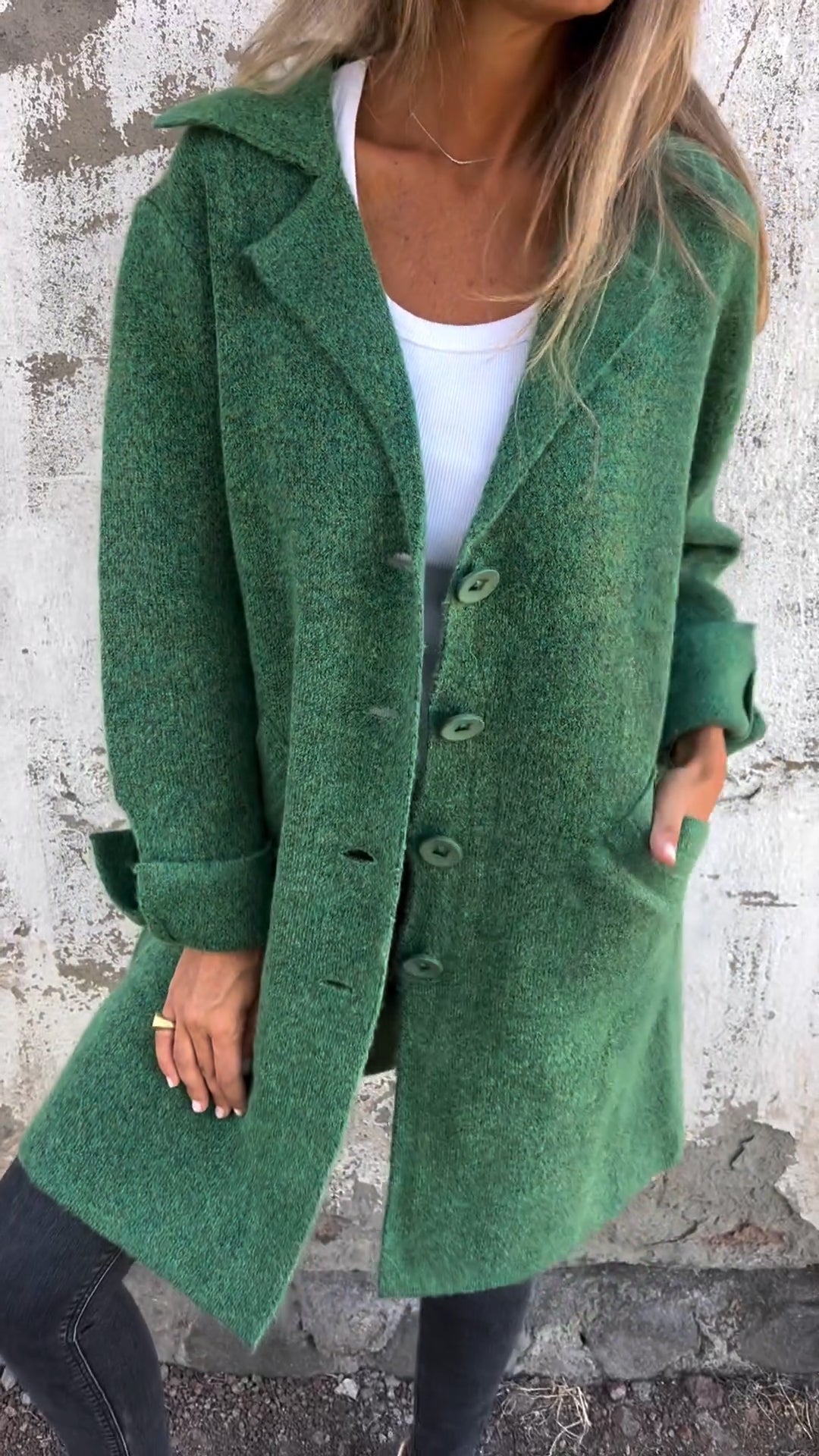 Ivanka | Long Coat with Cuffs in Casual Look