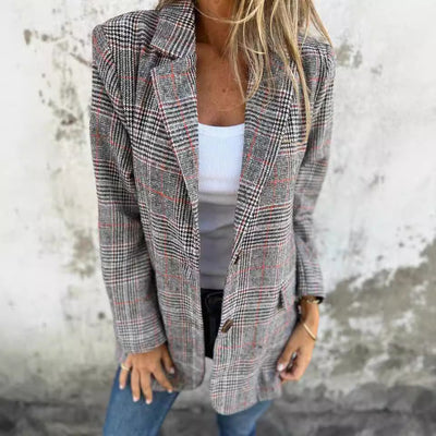 Juliette | Elegant Women's Blazer with Classic Houndstooth Pattern