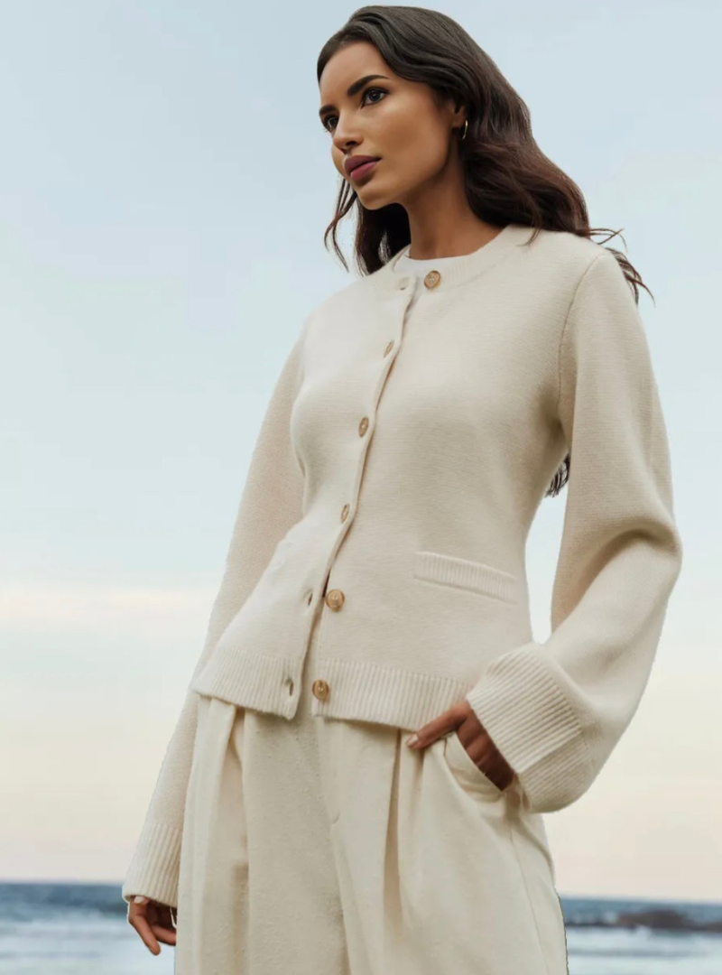 Alice Soft Button Cardigan with Buttons and Pattern