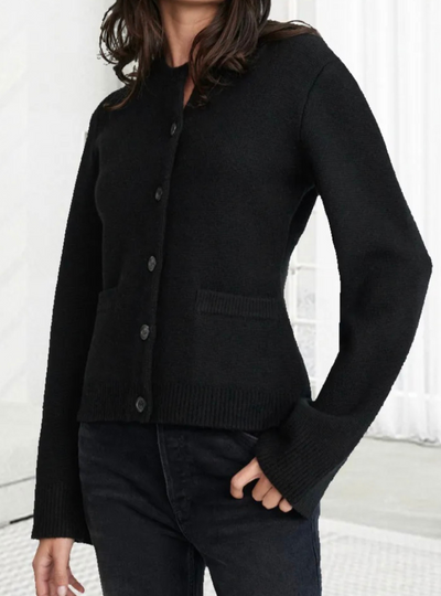 Alice Soft Button Cardigan with Buttons and Pattern