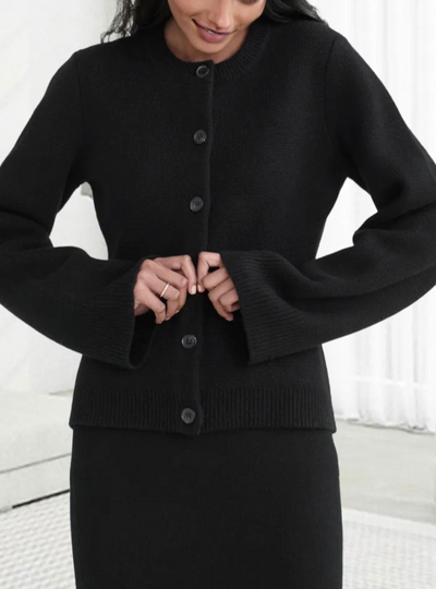 Alice Soft Button Cardigan with Buttons and Pattern