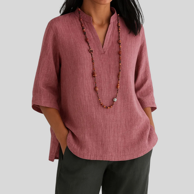 CELINA | Comfortable V-Neck Blouse for Everyday Wear