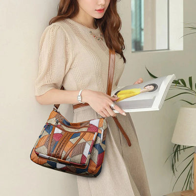 CELINA | Patchwork Bag in Vegan Leather