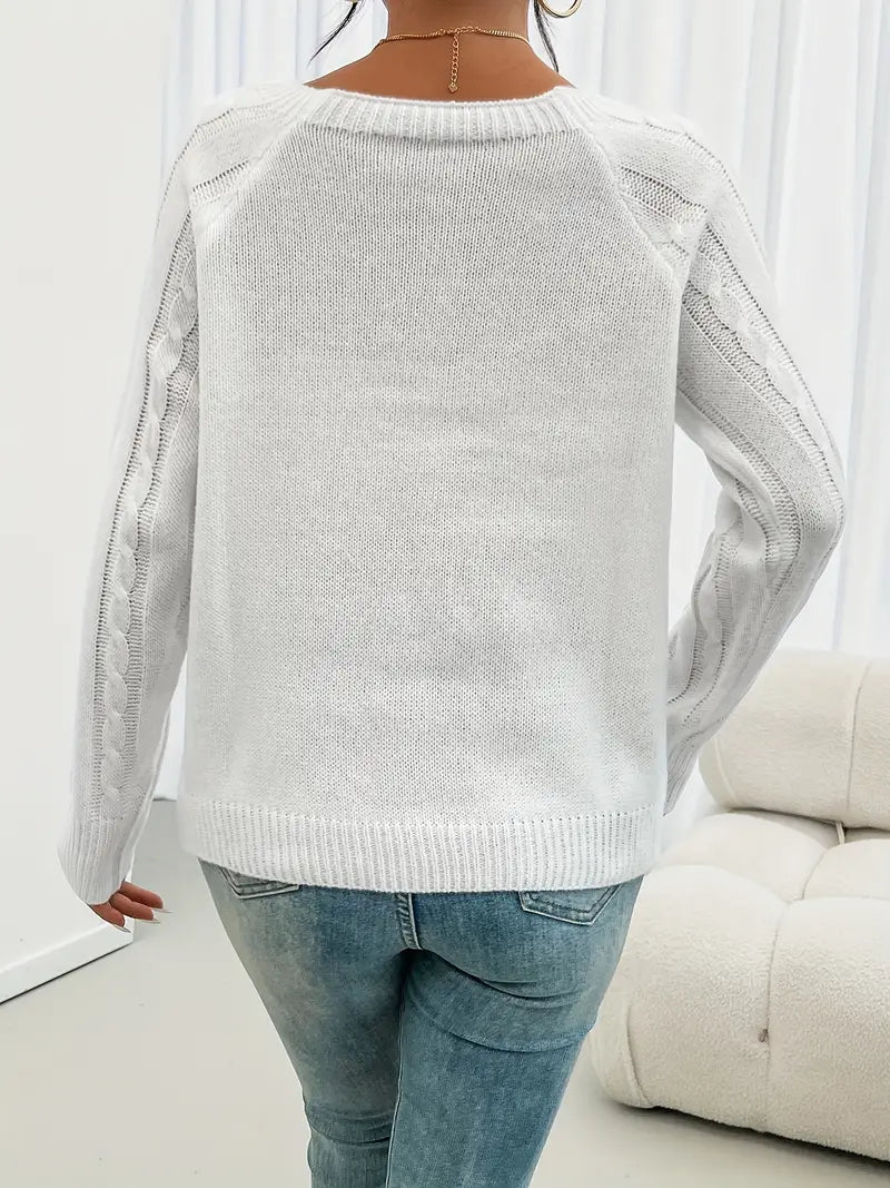 Marlene | Casual Sweater with Button Placket at the Front