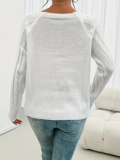 Marlene | Casual Sweater with Button Placket at the Front