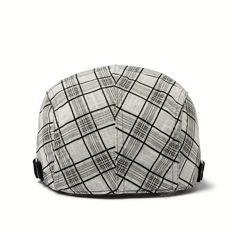 THÉO | Adjustable Vintage Beret with Checkered Pattern
