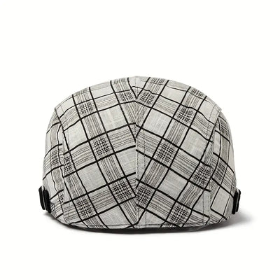 THÉO | Adjustable Vintage Beret with Checkered Pattern