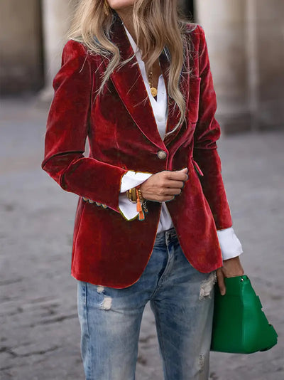 Bella | Soft and Elegant Velvet Blazer for Women
