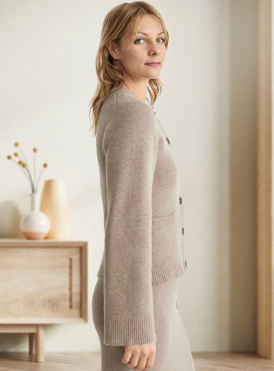 Alice Soft Button Cardigan with Buttons and Pattern