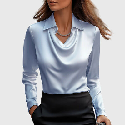ELARA | Luxurious Blouse with Pleated Neckline