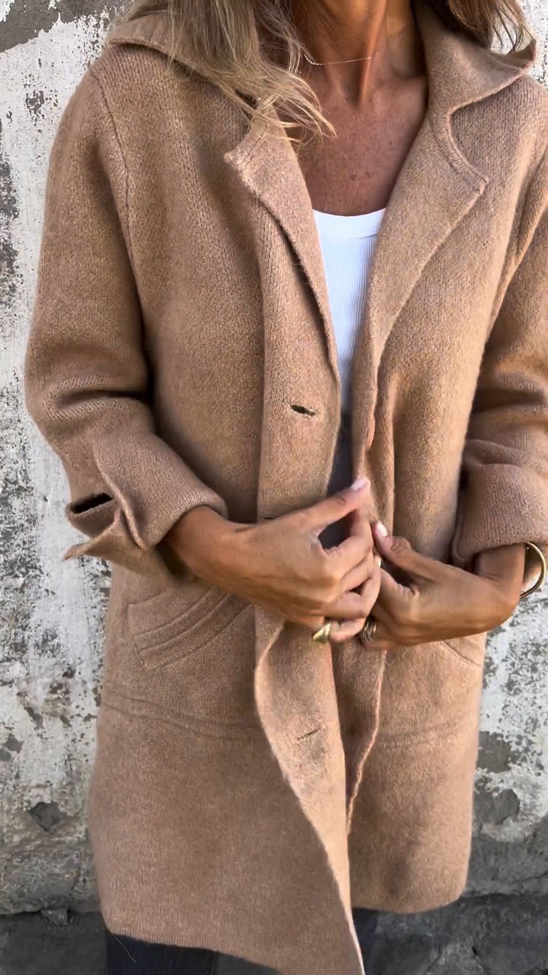 Ivanka | Long Coat with Cuffs in Casual Look